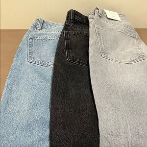 Zara Women's High-Rise Jeans Trio — Light Blue, Black, Grey